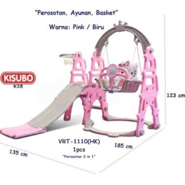 Prosotan Anak Playground 3in1 - Serodotan Anak Ayunan Basket - KISUBO VRT1110HK Kitty Pink