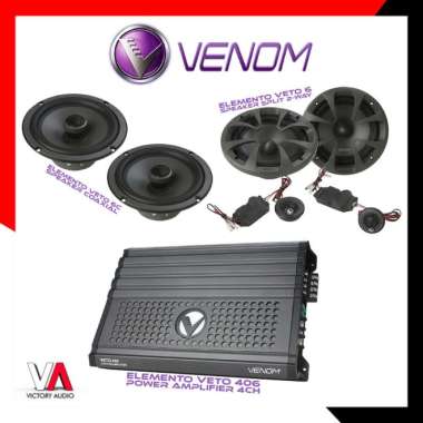 Paket Audio Mobil Full Set Sound System VENOM ELEMENTO VETO SERIES LENGKAP