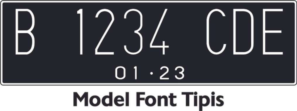 Stiker Plat Nomor Hitam Untuk Mobil Font Baru