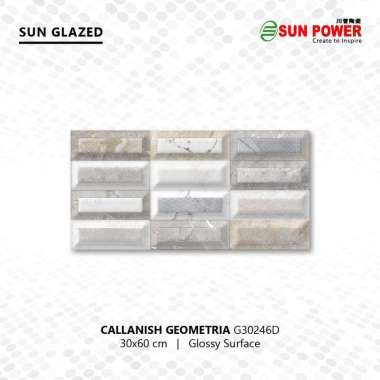 Keramik Dinding Dekoratif Glossy - Callanish Series 30x60 | Sun Power Geometria