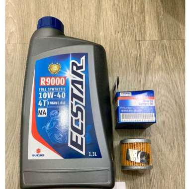 PAKET OLI MESIN MOTOR SUZUKI SGO ECSTAR R9000 4T 10W40 1.3L 1300ML 100% FULL SYNTHETIC +FILTER OLI S