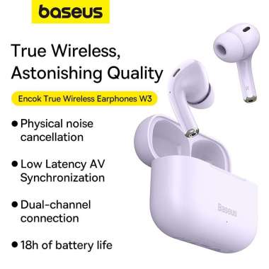 BASEUS TWS W3 Encok True Wireless Earphones W3 - NGW3 Purple