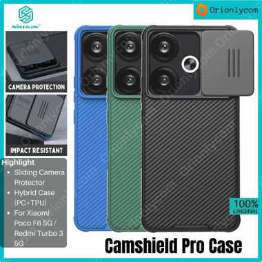 Case Xiaomi Poco F6 / Redmi Turbo 3 (5G) NILLKIN CamShield Pro Slide Camera Cover Casing Blue