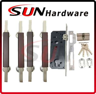 2 set Gagang Handle Tarikan Pintu Tarung Rumah Kotak Kayu Kuro Mahony Persegi Handel Kupu Kupu Stain