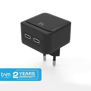 IT Plug IT 40 Watt Wall Charger - 2 port USB-C - Mendukung Pengisian PD, PPS, dan QC 4.0 - New Origi