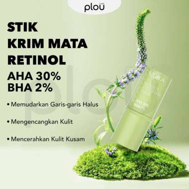Plou Care Original Moika Retinol Eye Cream Stick + AHA BHA Serum Krim Mata Menyamarkan Kerutan dan M