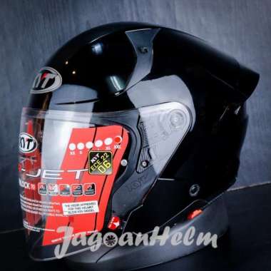 KYT HELM TTR JET SOLID | BLACK GLOSSY | TTR-JET DOUBLE VISOR - STANDART L