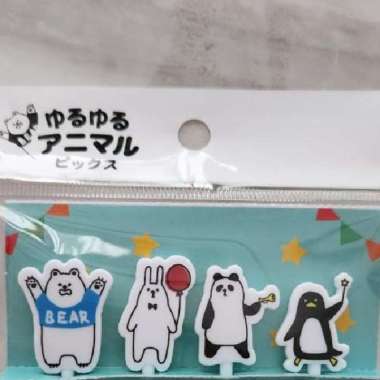 Bear Panda Party Picks/ Tusuk Bento Beruang Panda/ Hiasan Bekal 1 Set
