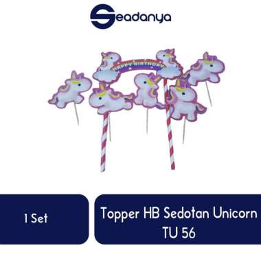Topper HB Sedotan Unicorn TU 56/Topper Unicorn/Topper Cake/Hiasan Cake/Mainan/Hiasan Kue Tart/Hiasan