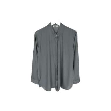 KEMEJA WANITA POLOS KERAH SHANGHAI LENGAN PANJANG WANITA KATUN RAYON LONG SHIRT ORGANIK - Shanghai A