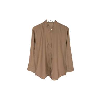 KEMEJA WANITA POLOS KERAH SHANGHAI LENGAN PANJANG WANITA KATUN RAYON LONG SHIRT ORGANIK - Shanghai A