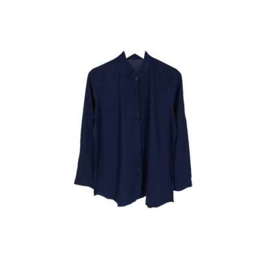 KEMEJA WANITA POLOS KERAH SHANGHAI LENGAN PANJANG WANITA KATUN RAYON LONG SHIRT ORGANIK - Shanghai A