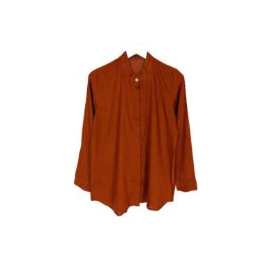 KEMEJA WANITA POLOS KERAH SHANGHAI LENGAN PANJANG WANITA KATUN RAYON LONG SHIRT ORGANIK - Shanghai A