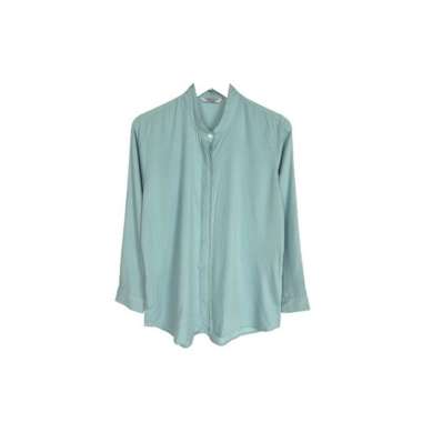 KEMEJA WANITA POLOS KERAH SHANGHAI LENGAN PANJANG WANITA KATUN RAYON LONG SHIRT ORGANIK - Shanghai A