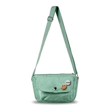 Tas Selempang Corduroy Moana Tas Slingbag Wanita Pushop - Hitam Sage