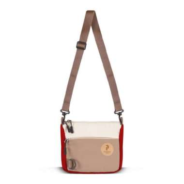Pushop - Tas Selempang Mini Kanvas -Mini Slingbag CHIO Pria Wanita SCV - CREAM-YELLOW CREAM-BROWN