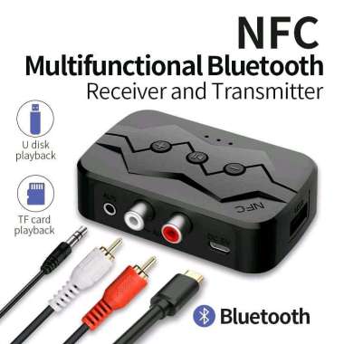 penerima pemancar Audio Adapter Bluetooth Transmitter Receiver NFC AUX RCA USB TF