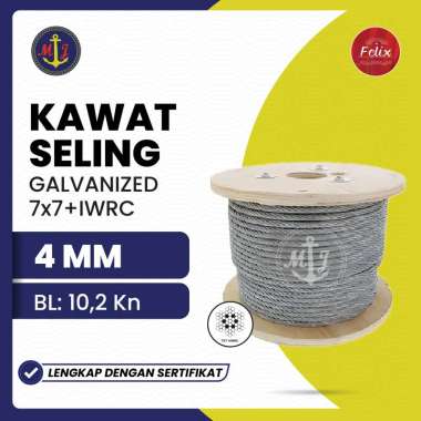Kawat Seling Galvanized 4 MM 7x7+IWRC // Mjmarine