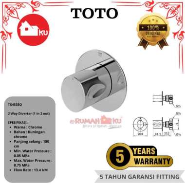 Diverter Shower TOTO TX453SQ 2 Way Diverter