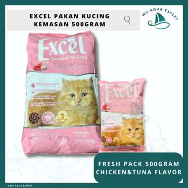 EXCEL CAT FOOD 500gram Freshpack Pakan Kucing Kering Dry Food Japfa murah bentuk ikan tuna Makanan C