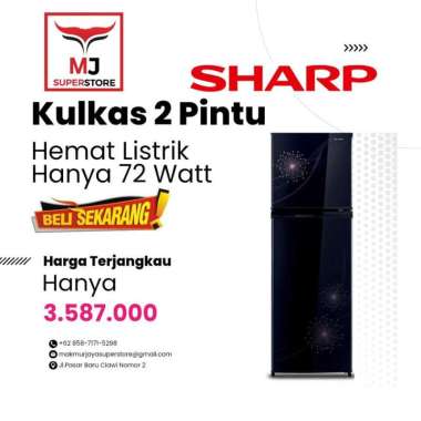 KULKAS SHARP 2 PINTU SJ317MG HITAM PINK