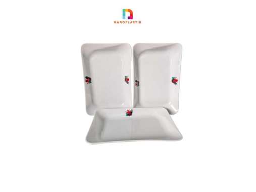 PIRING SEGI PANJANG AYAM PIRING SAJI PLASTIK