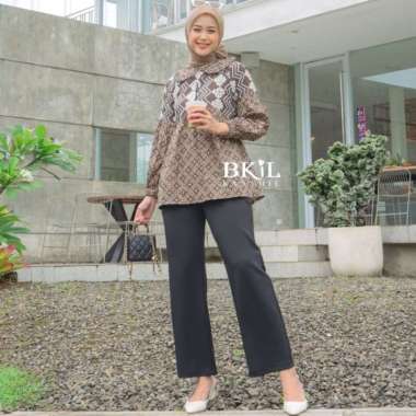 Blouse Batik / Atasan Batik Wanita / Baju Batik Kantor Modern - Blouse, XL L Amarilis Coklat