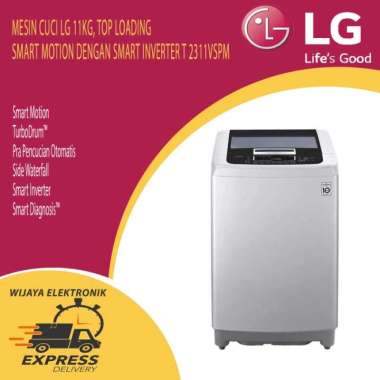 Mesin Cuci Lg T 2311 Vspm 11Kg 1 Tabung T2311Vspm 11 Kg Smart Inverter Multicolor