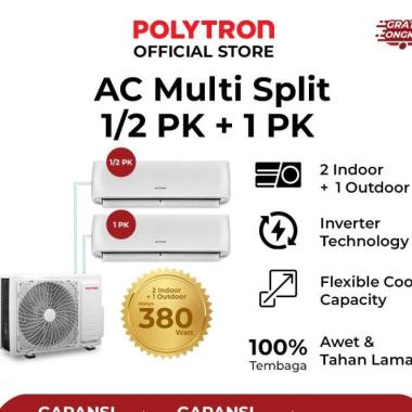 POLYTRON MULTI SPLIT AC 0,5 PK 1 PK dan outdoor 2 PK PAC 050918MS