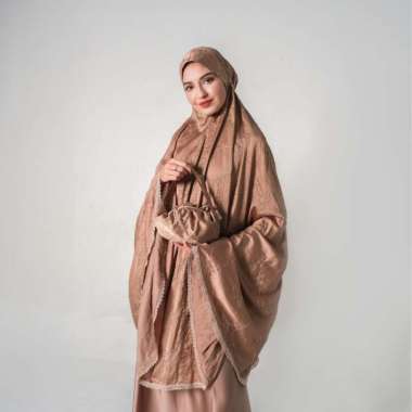 Shafira Zuria Prayer Set | Mukena Exclusive Set Dewasa Khaki