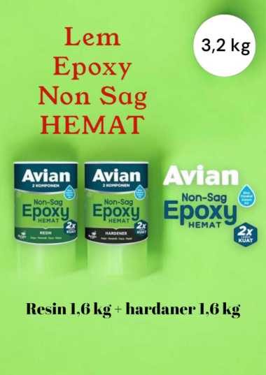 Lem EPOXY Non Sag Avian 2 Komponen Hemat - 1600 Gram/Avian lem 2 komponen non sag epoxy, Lem Avian n
