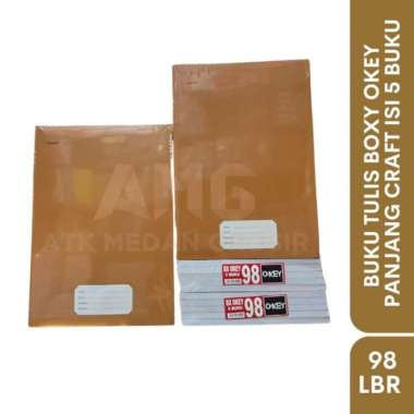 BUKU TULIS PANJANG BOXY OKEY 100 LEMBAR ISI 5 BUKU