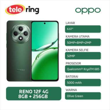 HP OPPO CPH2687 RENO 12F 4G 8/256GB HIJAU