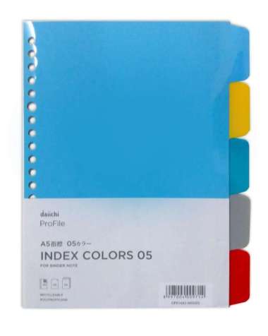 Index Binder Binder Divider Pembatas Binder DAiichi A5 B5 5 Warna B5