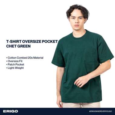 Erigo T-Shirt Oversize Pocket Chet Green XXL