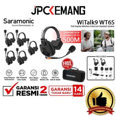 JPC KEMANG Saramonic WiTalk9 Series WT6S 6-Person Full Duplex Wireless Intercom Headset System WiTal