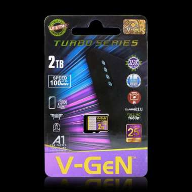MicroSD V-GeN Turbo 2TB Class 10 Memory Card Micro SD VGEN Plus Adapter