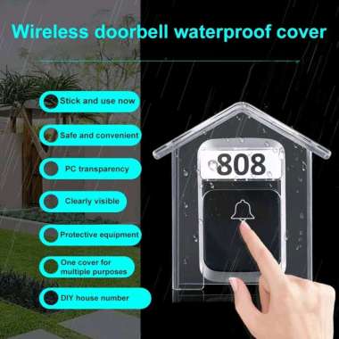 Cover Bel Rumah Pelindung Tutup Kotak Bel Button Acrylic Rain Cover Pelindung Dengan Design Yang Uni