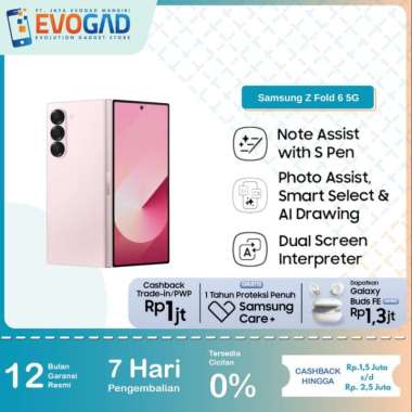 Samsung Galaxy Z Fold6, Smartphone AI, Smartphone Lipat, Android, Kamera 50MP Garansi Resmi Samsung