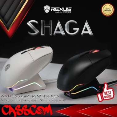 Rexus RX130 SHAGA Wireless Gaming Mouse rechargeable RX-130 Bluetooth Putih