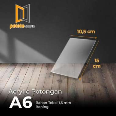 Akrilik Lembaran A6 1.5mm / Acrylic Potongan bening A6 1,5mm Grosir