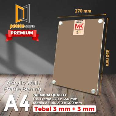 AKRILIK FRAME A4 / ACRYLIC FRAME A4 3MM+3MM LANDSCAPE / PORTRAIT