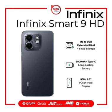 Hp Infinix Smart 9 HD Ram 4GB Internal 64GB Garansi Resmi Metalic Black