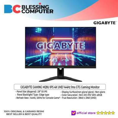 GIGABYTE GAMING M28U IPS 4K UHD 144Hz 1ms GTG Gaming Monitor