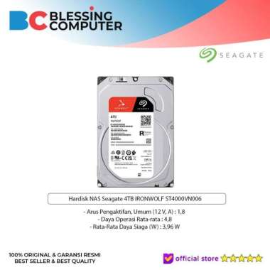 Hardisk NAS Seagate 4TB IRONWOLF ST4000VN006