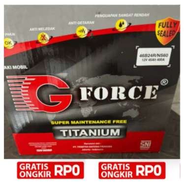 Promo Aki Mobil Kering Mobil GForce Titanium MF NS60 Original 100%