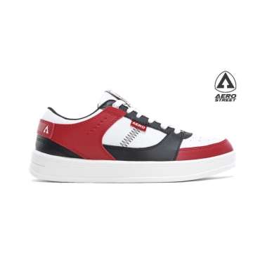 Aerostreet 37-44 Hoops Low 2.0 Putih Merah Hitam - Sepatu Sneakers Casual 40