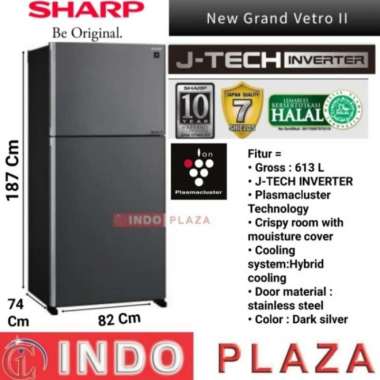 KULKAS SHARP SJ-IG862PMSL 2 Pintu INVERTER JUMBO 613 Liter