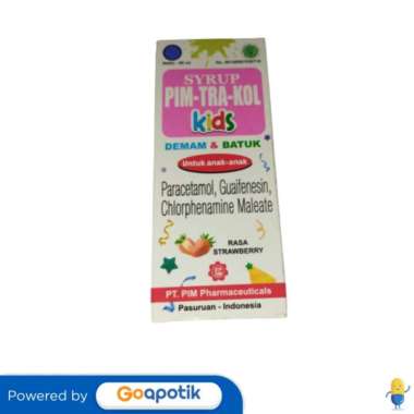 PIM-TRA-KOL KIDS DEMAM & BATUK SYRUP RASA STRAWBERRY 60 ML