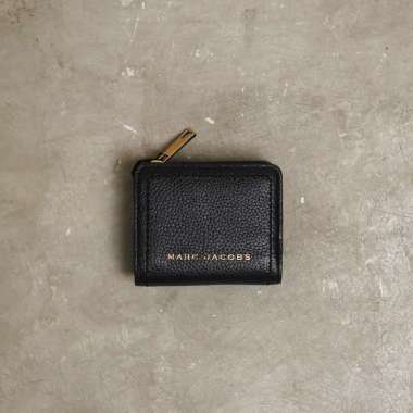 Dompet MARC JACOBS LEATHER PLAIN BLACK BIFOLD WALLET 100% ORIGINAL 10X9CM